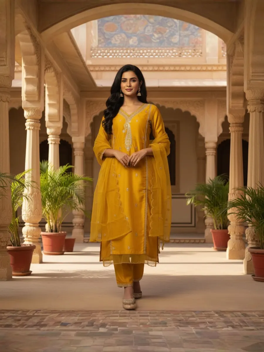MEHER Zafran Elegance Suit